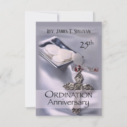 Nom de la carte de prière Ordination du 25e annive (Devant)