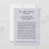 Nom de la carte de prière Ordination du 25e annive (Dos)