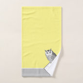 Nom de la Chouette bleue gris et jaune (Serviette à main)