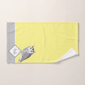 Nom de la Chouette bleue gris et jaune (Serviette à main)