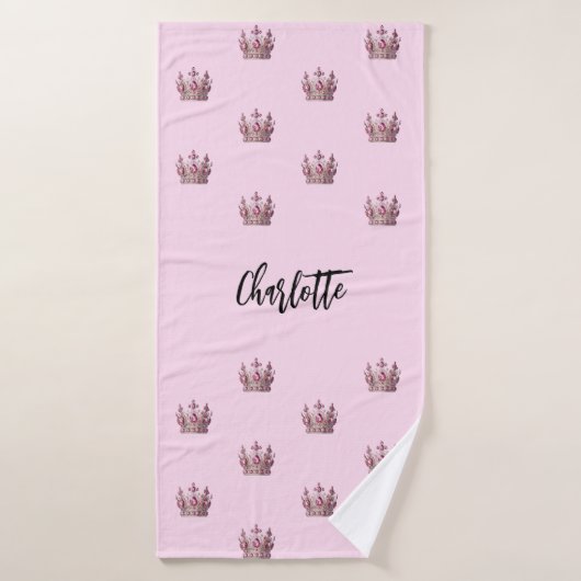 Nom de la couronne rose fille (Serviette de bain)