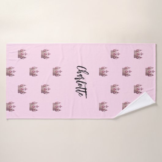 Nom de la couronne rose fille (Serviette de bain)