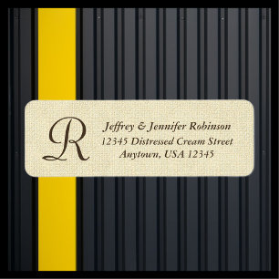 Nom de la crème texturée et monogramme Étiquette d