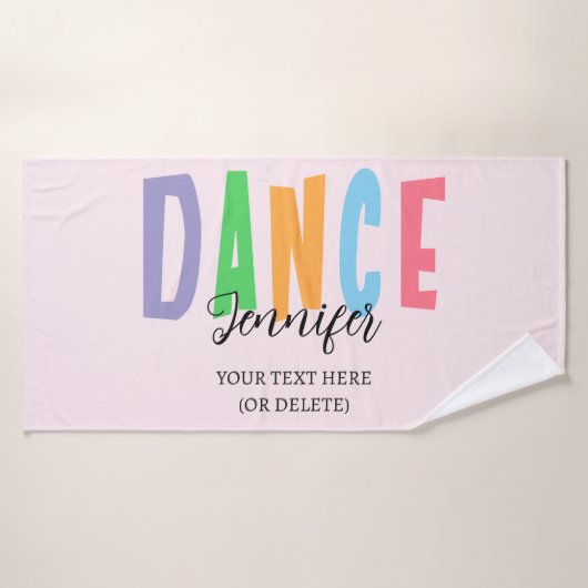 Nom de la danseuse personnalisée - Style de danse (Serviette de bain)