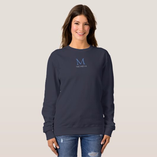 Nom de la femme Monogram Marine Sweatshirt de vête (Devant entier)