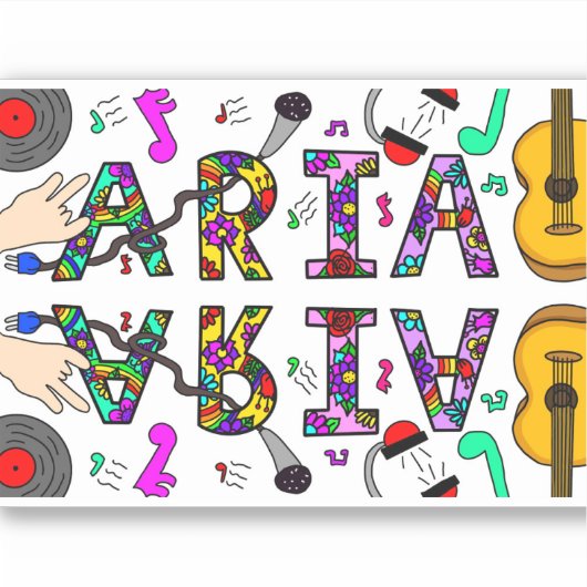 Nom de la fille Aria Sticker (Devant)