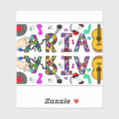 Nom de la fille Aria Sticker (Feuille)