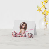 Nom de la fille personnalisée Carte d'anniversaire (Fleur jaune)