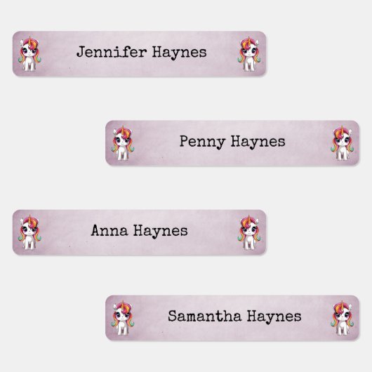 Nom de la fille Tissu Vêtements Étiquette Rainbow  (Groupe)