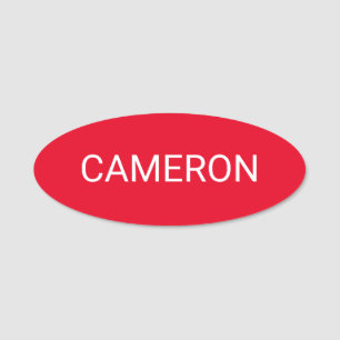 Nom de la forme ovale rouge Balise Badge Pin ou ma