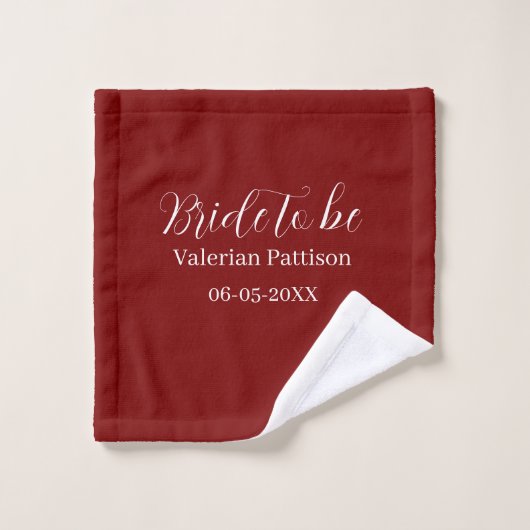Nom de la future mariée date mauve blanc shower de (Gant de toilette)