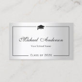 Nom de la graduation Carte Namecard Silver Metalli (Devant)