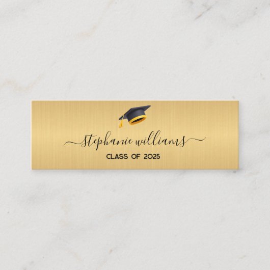 Nom de la graduation Carte Script moderne Insérer (Devant)