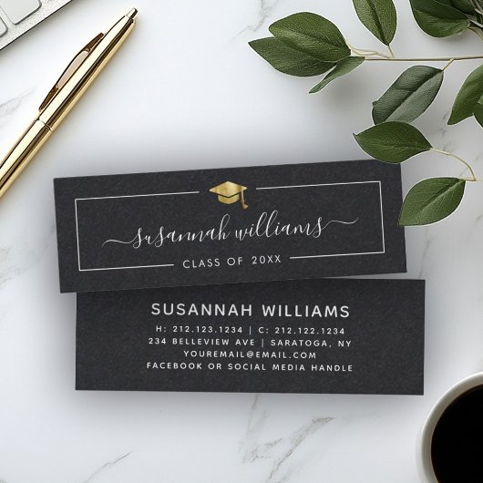 Nom de la graduation Carte Script moderne Insérer