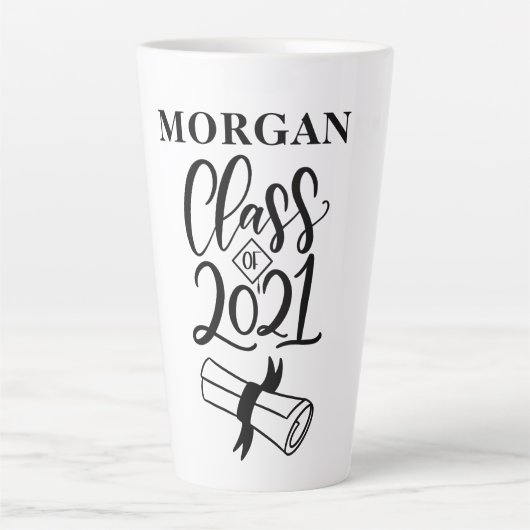 Nom de la graduation Latte Mug personnalisée (Devant)