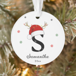 Nom de la lettre Santa Hat   Monogramme   Initiale