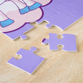 Nom de la licorne arc-en-ciel magique Puzzle viole (Côté)
