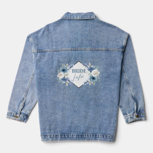 Nom de la mariée Fleurs Bleues et Blanches Cadre G