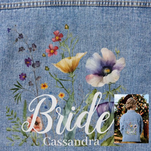 Nom de la mariée Fleurs sauvages Aquarelle Floral 