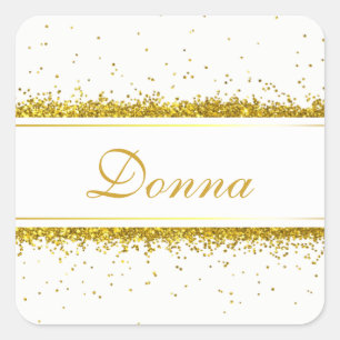 Nom de la Parties scintillant d'or - Autocollant C