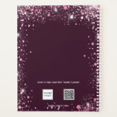 Nom de la parties scintillant florale bordeaux ros (Dos)