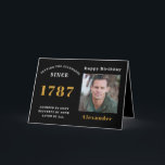 Nom de la photo Année Carte d'anniversaire Black G<br><div class="desc">Pour ceux qui fêtent leur fête d'anniversaire,  nous avons la carte de voeux d'anniversaire idéale. Le design est simple et élégant. Customisez facilement la photo et le texte en utilisant le modèle fourni. Une partie de la gamme de normes d'établissement de cartes,  de fournitures de fête et de cadeaux.</div>