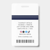 Nom de la photo Badge d'ID employé | Marine White (Dos)