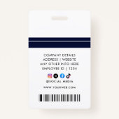 Nom de la photo Badge d'ID employé | Marine White (Dos)