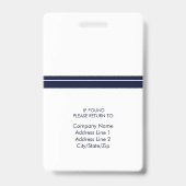 Nom de la photo Badge d'ID employé | Marine White (Dos)