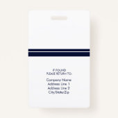 Nom de la photo Badge d'ID employé | Marine White (Dos)