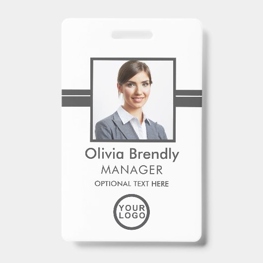 Nom de la photo Badge d'identification de l'employ (Avant)