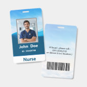 Nom de la photo de l'employé Badge d'infirmière ID (Avant & arrière)