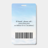 Nom de la photo de l'employé Badge d'infirmière ID (Arrière)