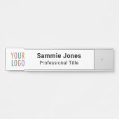 Nom de la porte de bureau modifiable Plaque de com (Devant)