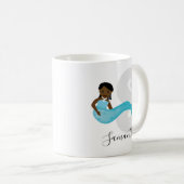 Nom de la sirène bleue Monogramme Café Mug (Devant droit)