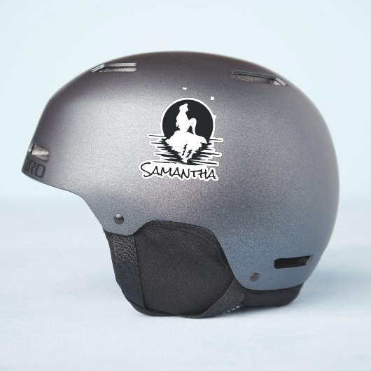 Nom de la sirène Sticker en silhouette noire (Côté casque)
