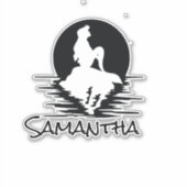 Nom de la sirène Sticker en silhouette noire (Devant)