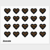 Nom de la sororité Sticker Coeur Halloween (Feuille)