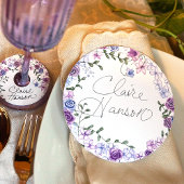 Nom de la table Mariage Floral Violet bleu Carte P