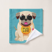 Nom de la vie de carlin et ensemble faits sur (Gant de toilette)