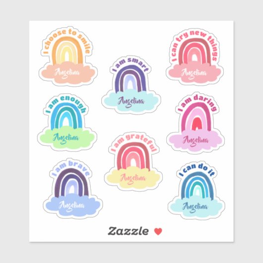 Nom de l'affirmation arc-en-ciel Sticker en vinyle (Feuille)