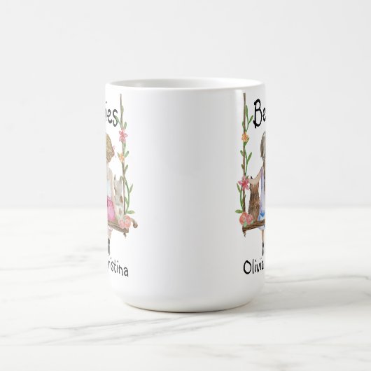 Nom de l'ami personnalisé Mug cadeau Bestie Girls  (Centre)