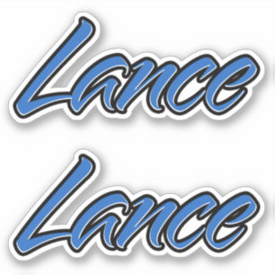 Nom de Lance autocollant Sticker Stickerset bleu
