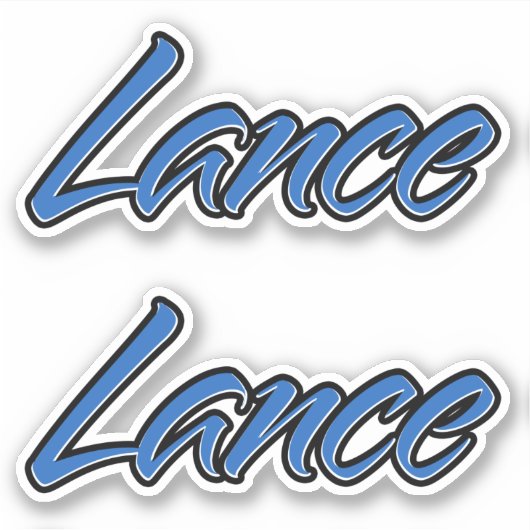 Nom de Lance autocollant Sticker Stickerset bleu (Devant)
