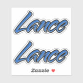 Nom de Lance autocollant Sticker Stickerset bleu (Feuille)