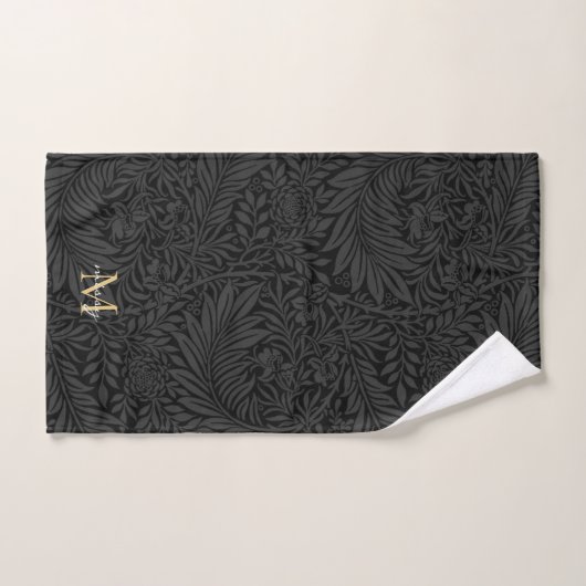 Nom de l'animal de compagnie Black Botanical Gold (Serviette à main)