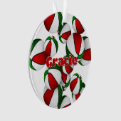 nom de l'athlète sur des balles de basket vert rou (devant)