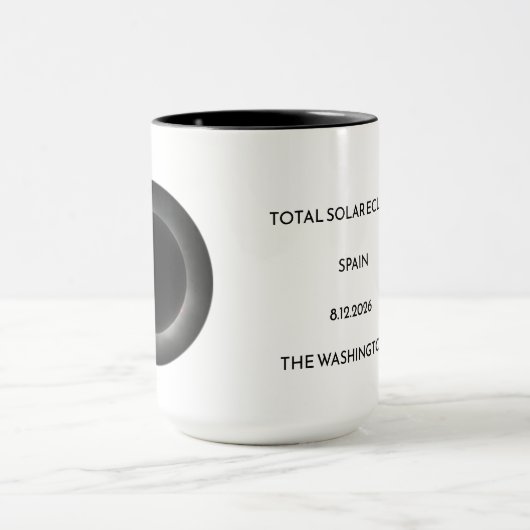 Nom de l'éclipse solaire totale Date Lieu Mug (Centre)