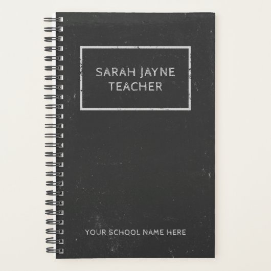 Nom de l'école Rustic Faux Chalkboard Noir (Devant)