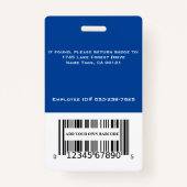 Nom de l'employé Balises d'identification Badges B (Dos)